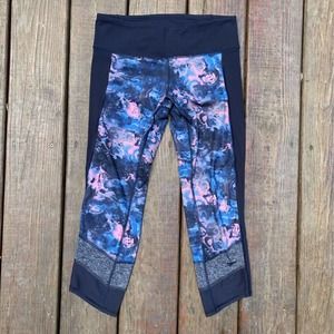 Lululemon Womens Activewear Leggings Pants Blue Camouflage Pockets Pull On 6